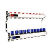 Группа коллекторная для отопления VARMEGA VM15510 ВР 1«, на 10 контуров 3/4» EK, нерж. сталь