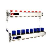 Группа коллекторная для отопления VARMEGA VM15508 ВР 1«, на 8 контуров 3/4» EK, нерж. сталь