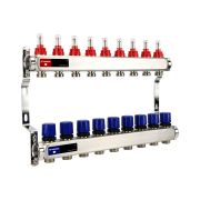 Группа коллекторная с расх. VARMEGA VM15109 ВР 1«, под 130 насос, на 9 конт. 3/4» EK, нерж. сталь