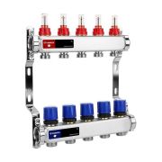 Группа коллекторная с расх. VARMEGA VM15105 ВР 1«, под 130 насос, на 5 конт. 3/4» EK, нерж. сталь