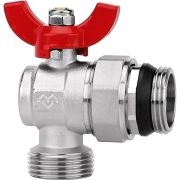 Комплект угловых шаровых кранов VARMEGA, НР 1«x1», с разъемным соединением, для коллектор. групп