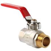 Кран VIEIR шаровый 11/2quot; ВН, красная ручка, никель (24/4) VR202-05