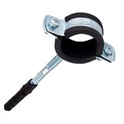 Хомут CTM металлорезиновый с дюбелем и шурупом 1quot; (32-36мм)