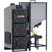Котел пеллетный ZOTA Focus 12 кВт с авт. подачей топлива (котёл + бункер c мех.под.)