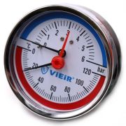 Термоманометр VIEIR аксиальный d-80мм 6 БАР 1/2 YF6 (50/1)
