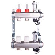 Группа коллект. AQUALINK с расходомерами, сливным краном и автомат. возд-ком, нерж. сталь 1quot;х2х3/4quot;