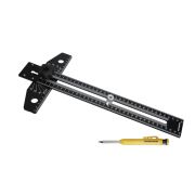 Угольник 350мм, уровень, транспортир, чертилка, hanskonner