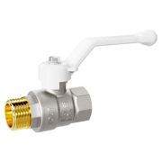 Кран шаровой латунный LD Pride 47.32.В-Н.Р Ду 32 Ру 25 white (рычаг с бир.)