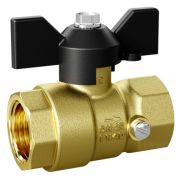 Кран шаровой латунный LD Pride 44.15.В-В.2М.Б Ду15М20Ру40 (ман.баб. с бир.)