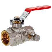 Кран шаровой латунный РИДАН BVR-DR DN15 PN40 с внутренней резьбой и спускным элементом