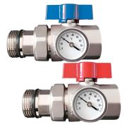 Кран шаровой ViEiR с полусгоном и термометром прямой 1