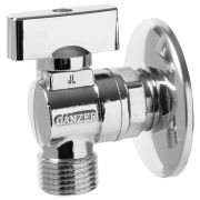 Кран VIEIR LUX Ganzer шаровый угловой 1/2«x1/2» хром. с отражалелем (60/1) GZR33