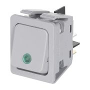 Выключатель клавишный C6053PLNAB зеленая линза, серый корпус