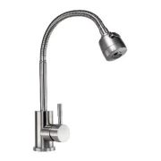 Смеситель АМУР д/кухни «утка», карт. 35мм, нерж.сталь, гофр. излив, б/подв. (10) Арт. BY2020-B2