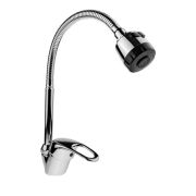 Смеситель АМУР д/кухни 40 мм «утка», п/гайку, гусак гофр. с аэрат.TYE-2025 (10) Арт. BY 2010-B2S