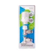 Комплект терморегулирующий MVI угловой для подключения радиатора, 3 в 1 3/4