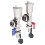 Тройник Gappo коллекторный со сливным клапаном и воздухоотводчиком 1