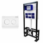 Инсталляция для унитаза BETTOSERB sava free standing, клавиша смыва cool белый глянец круг.