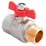 Кран шаровой латунный Ду 15 PN40 вн-нр, бабочка