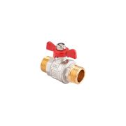 Кран шаровой латунный Ду 15 PN40 нр-нр, бабочка