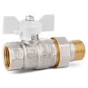 Кран шаровой латунный LD Pride 47.15.В-ГШ.Б (White) Ду 15 Ру 40 вн-американка, бабочка