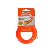 Леска для триммера, d=2.0мм, l=15м, КРУЧЕНЫЙ КВАДРАТ, оранж., картон, Sturm!