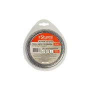 Леска для триммера, d=3.0 мм, l=15 м, КРУЧЕНЫЙ КВАДРАТ, армиров. Блистер, Stu