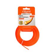 Леска для триммера, d=2.4 мм, l=15 м, КРУГ, оранжевый КАРТОН. Sturm!