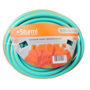 Шланг поливочный армированный, эластичный, 3х слойный, 1&ampquot, 50 м, оранжево-мятный Sturm!