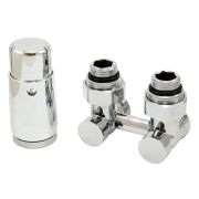 Комплект узла нижнего подкл SCHLOSSER угловой STANDARD 3/4quot; (хром) с термоголовкой М30х1,5, ниппеля 1/2quot;Х3/4quot;